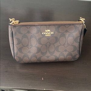 Coach Brown Signature Wristlet